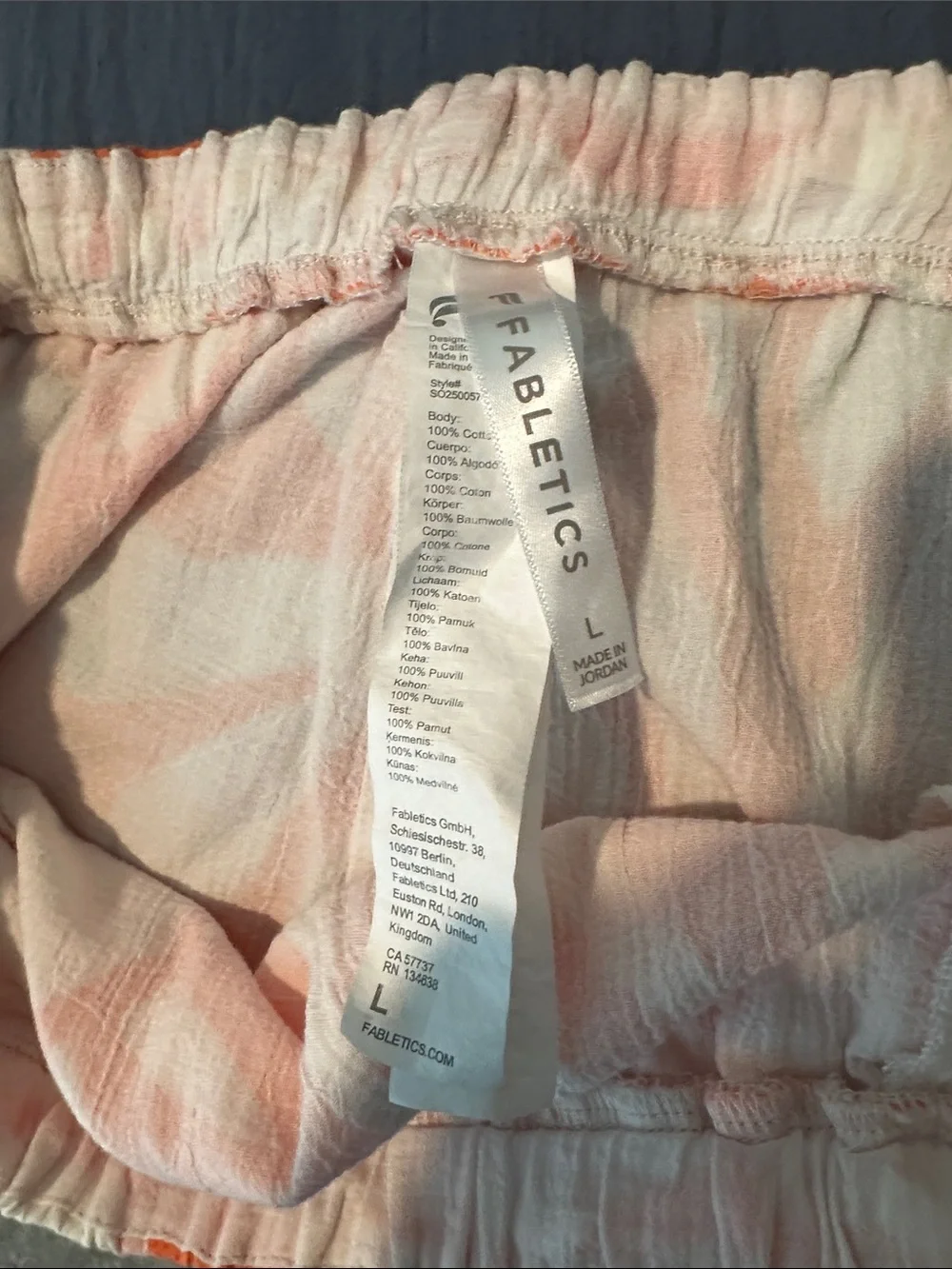 Fabletics Orange and White Floral Print Bermuda Shorts